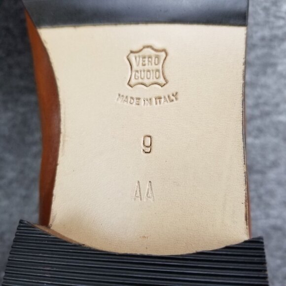 ✅Lily of Florence Carmel/Brown Leather Penny Loafers Women's 9AA Slip-On Shoes - Picture 2 of 11